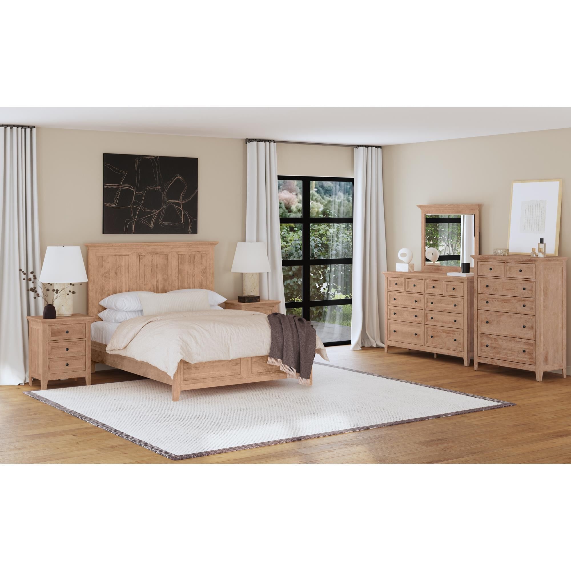 Hawthorne Furniture San Mateo 4-Piece Queen Panel Bedroom Set in Wheat