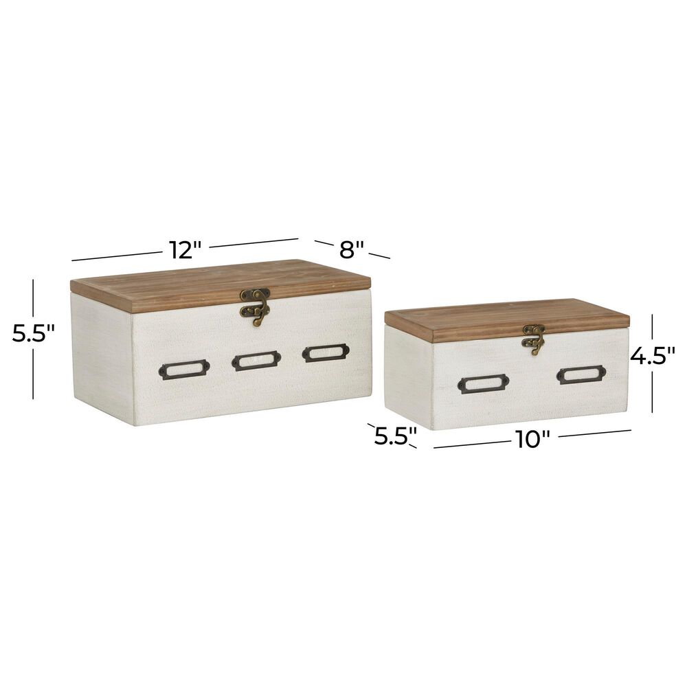 Maple and Jade Box in Natural Brown and White &#40;Set of 2&#41;, , large