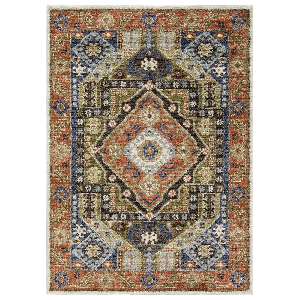 ROW by Oriental Weavers Gemma Rust and Blue 2"3" x 7" Runner, , large