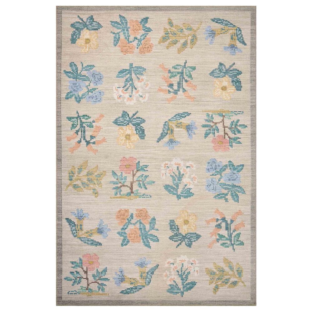 Rifle Paper Co Rosa Hawthorne 7"6" x 9"6" Cream Area Rug, , large