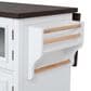 HOMLUX 54.9" Kitchen Island with Drop Leaf in White and Brown, , large