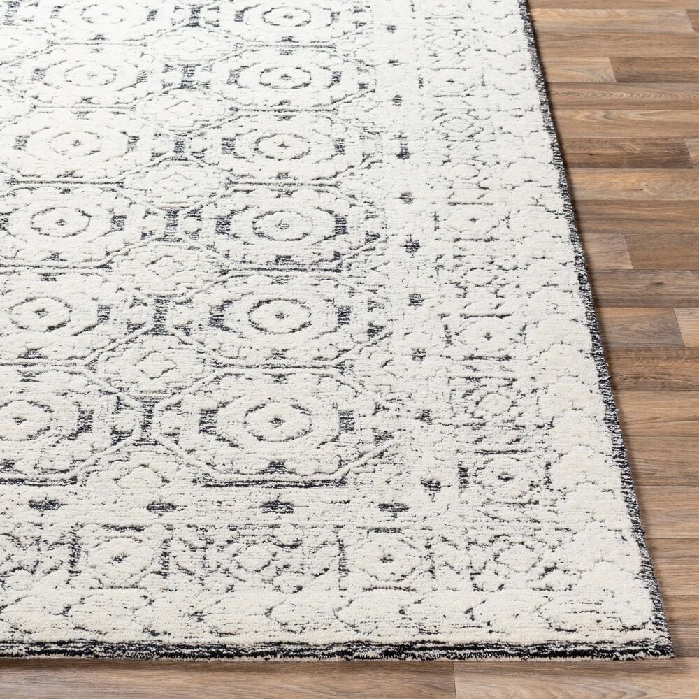 Surya Louvre LOU-2303 2&#39;6&quot; x 8&#39; Black, Ivory and Cream Runner, , large