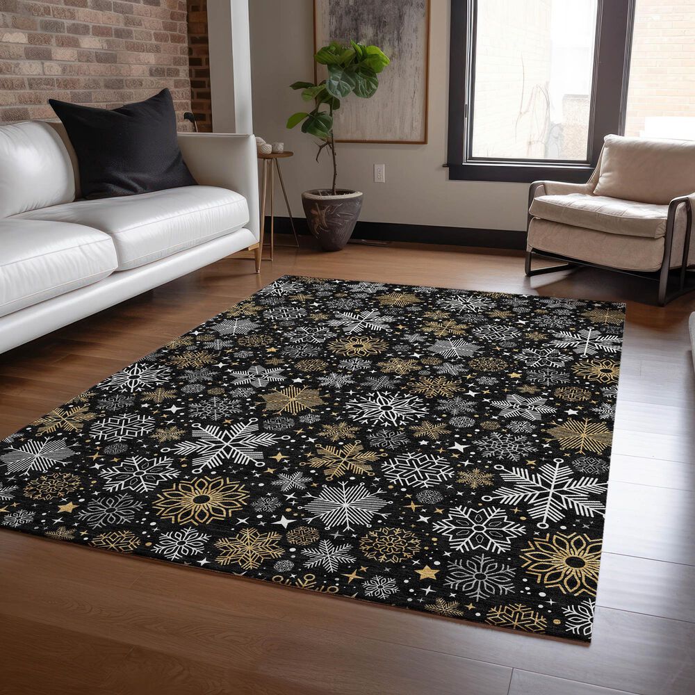 Dalyn Rug Company Wonderland WN31 3&#39; x 5&#39; Black Indoor/Outdoor Area Rug, , large