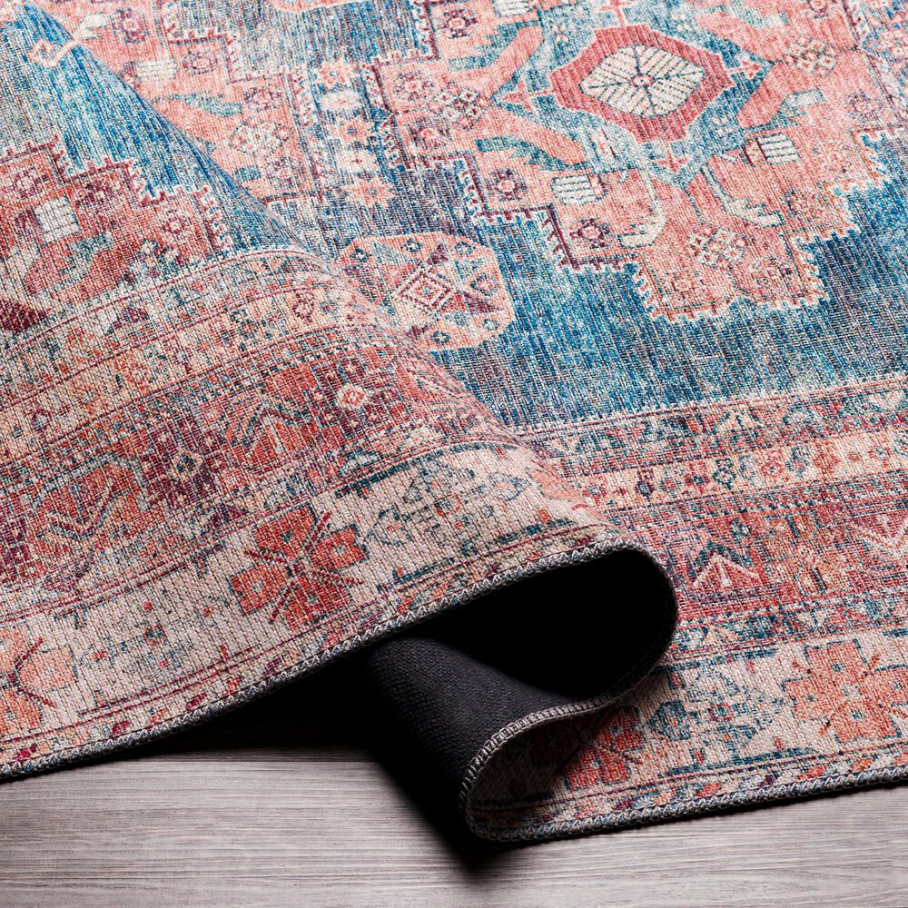Surya Colin 7&#39;10&quot; x 10&#39;2&quot; Blue, Dusty Coral, Brick Red, Dark Brown and Cream Area Rug, , large