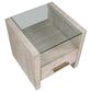Steve Silver Garland End Table in Washed Parchment and Clear, , large
