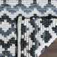 Safavieh Montauk Chevron 4" Square Ivory, Blue and Black Area Rug, , large