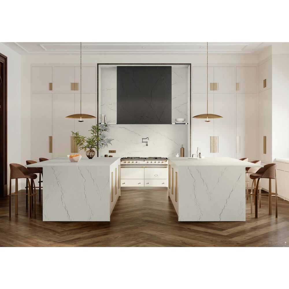 Cambria Luxury Abbey 3cm Quartz Countertop in White and Gray, , large