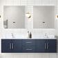 Lexora Home Geneva 72" Double Bathroom Vanity Cabinet Only in Navy Blue and 30" LED Mirrors, , large
