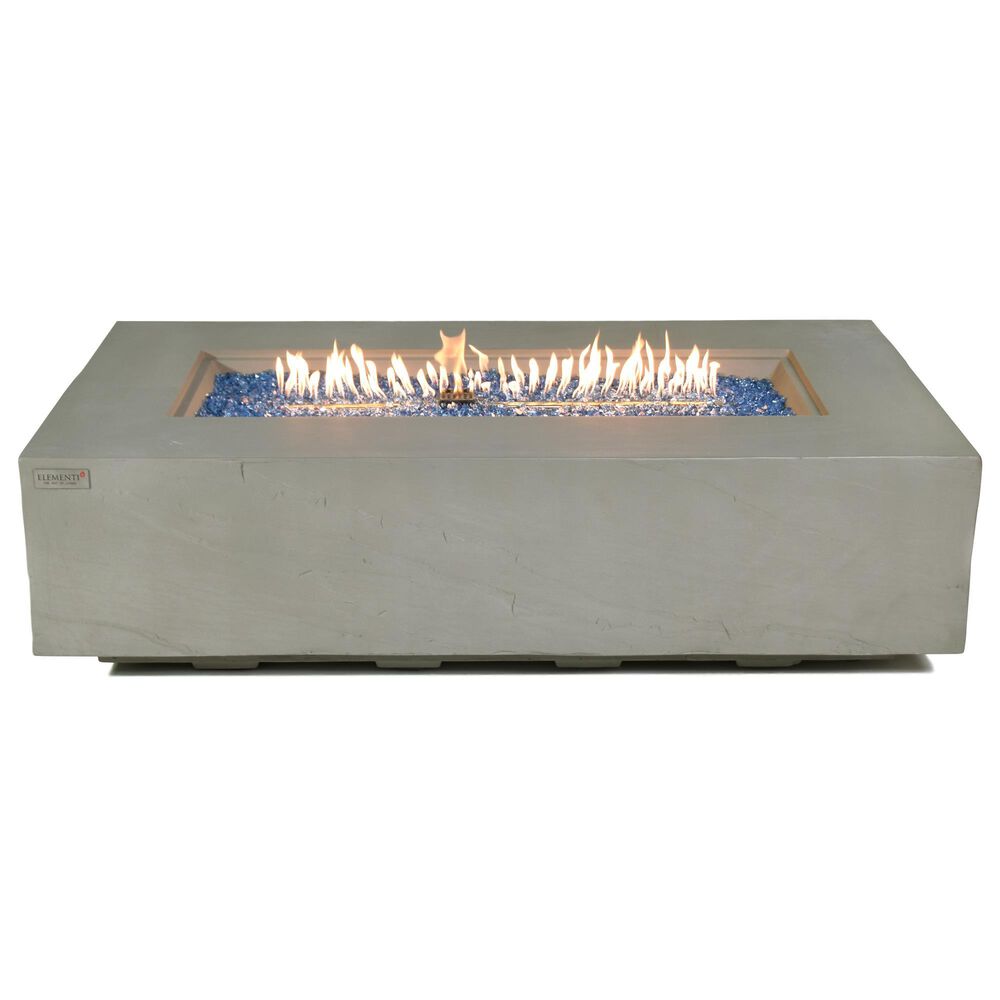 Elementi Fire Meteora Rectangular Propane Fire Pit Table in Space Gray, , large