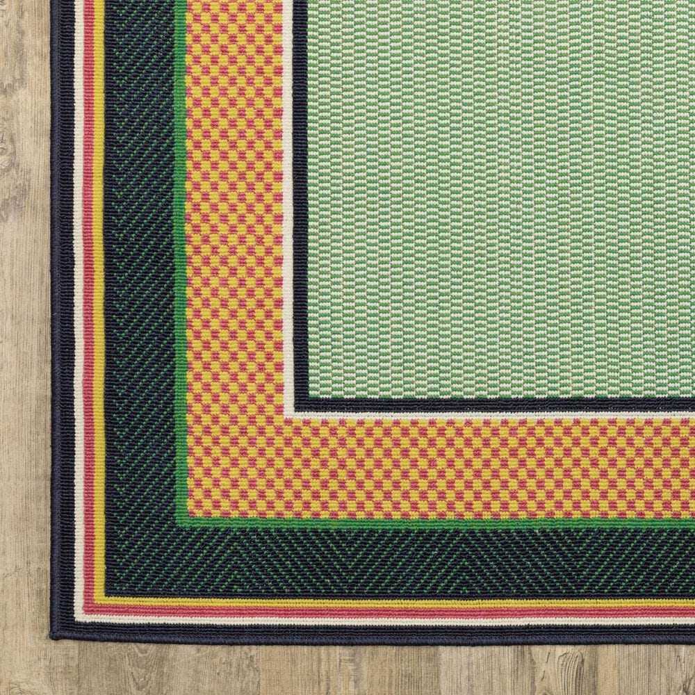 Oriental Weavers Havana Geometric Green and Navy 3'3" x 5' Indoor/Outdoor Area Rug, , large