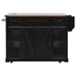 HOMLUX 58" Kitchen Island with Drop Leaf in Black and Brown, , large