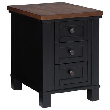 Ashley Wildenauer Chair Side End Table in Warm Satin Black and Brown, , large