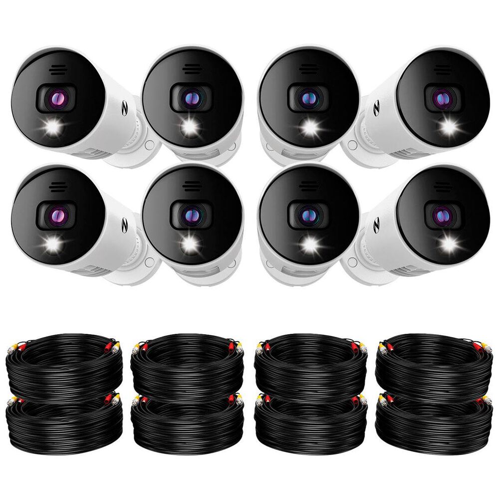 Night Owl 8-Channel, 8-Camera &#40;White&#41; Wired Indoor/Outdoor 4K Ultra HD 2TB DVR Spotlight Surveillance System, , large