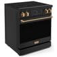 Thor Kitchen Gordon Ramsay 4.55 Cu. Ft. 30" Professional Electric Range with Bronze Handle Kit in Black, , large