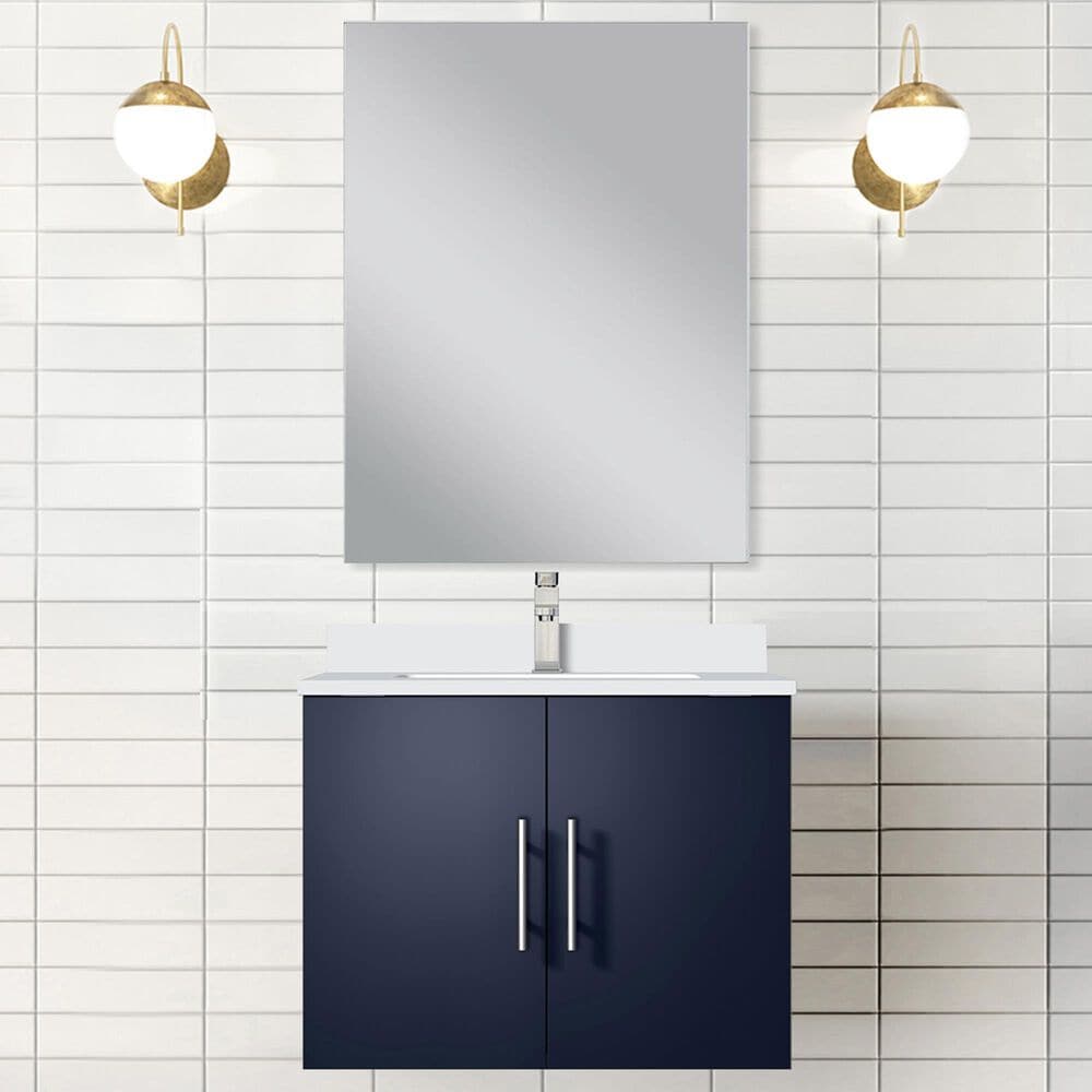 Lexora Home Geneva 24&quot; Single Bathroom Vanity Cabinet Only in Dark Grey and 18&quot; Mirror, , large