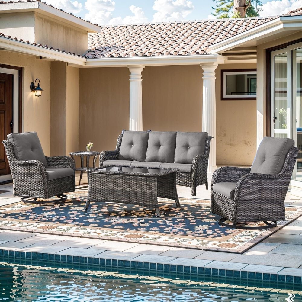 Sunwell Garden Outdoor Sofa in Gray, , large
