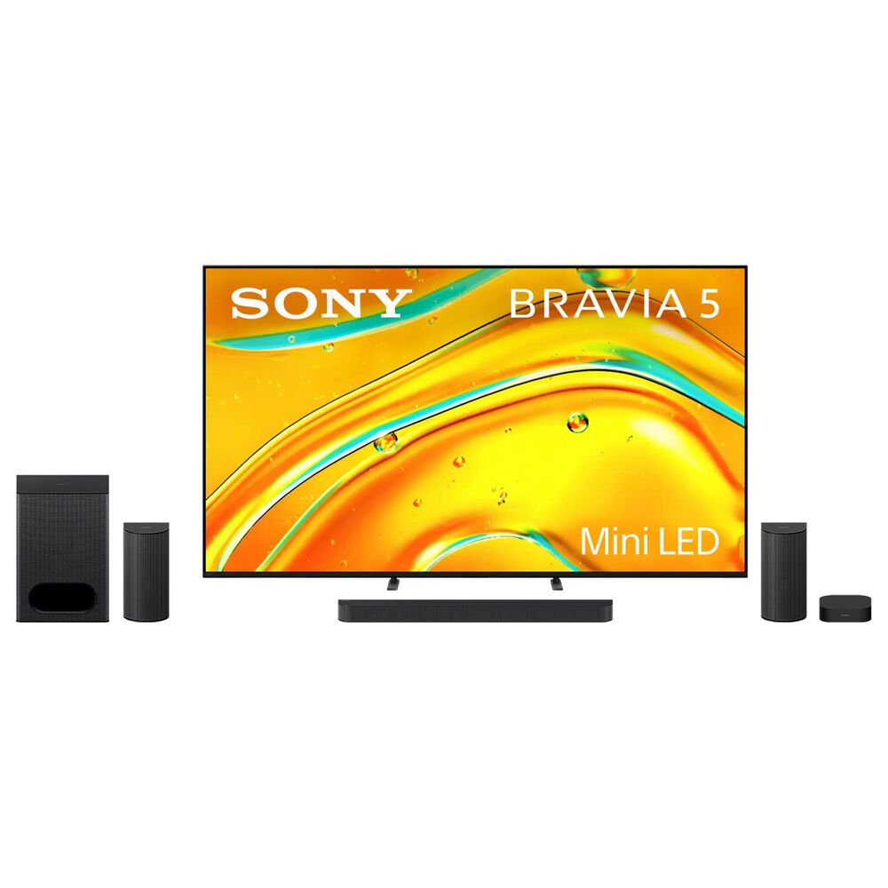 Sony 85" Class Bravia 5 Mini LED 4K HDR - Smart Google TV with Theater System 6 in Black, , large
