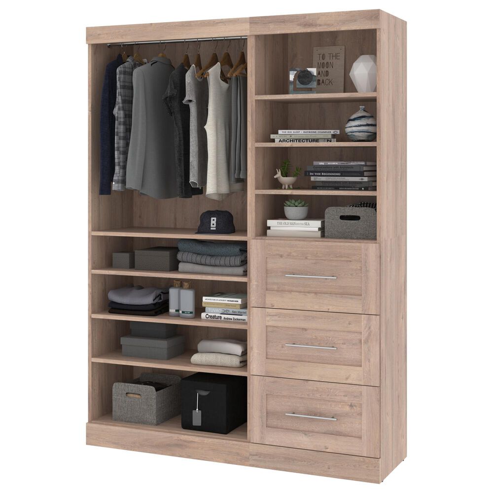 Bestar Pur 61&quot; Closet Organizer in Rustic Brown, , large