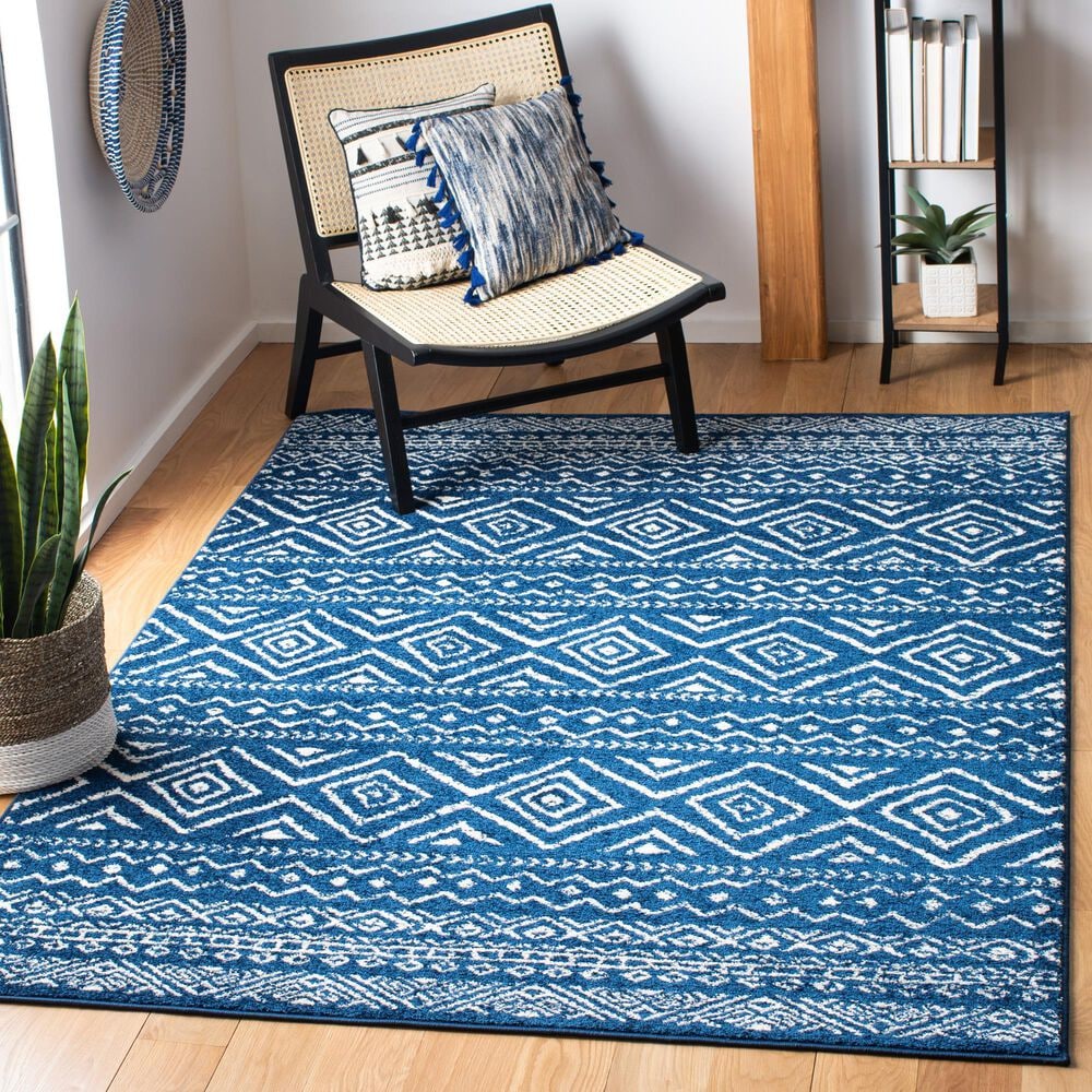 Safavieh Tulum TUL267N 8&#39; x 10&#39; Navy and Ivory Area Rug, , large