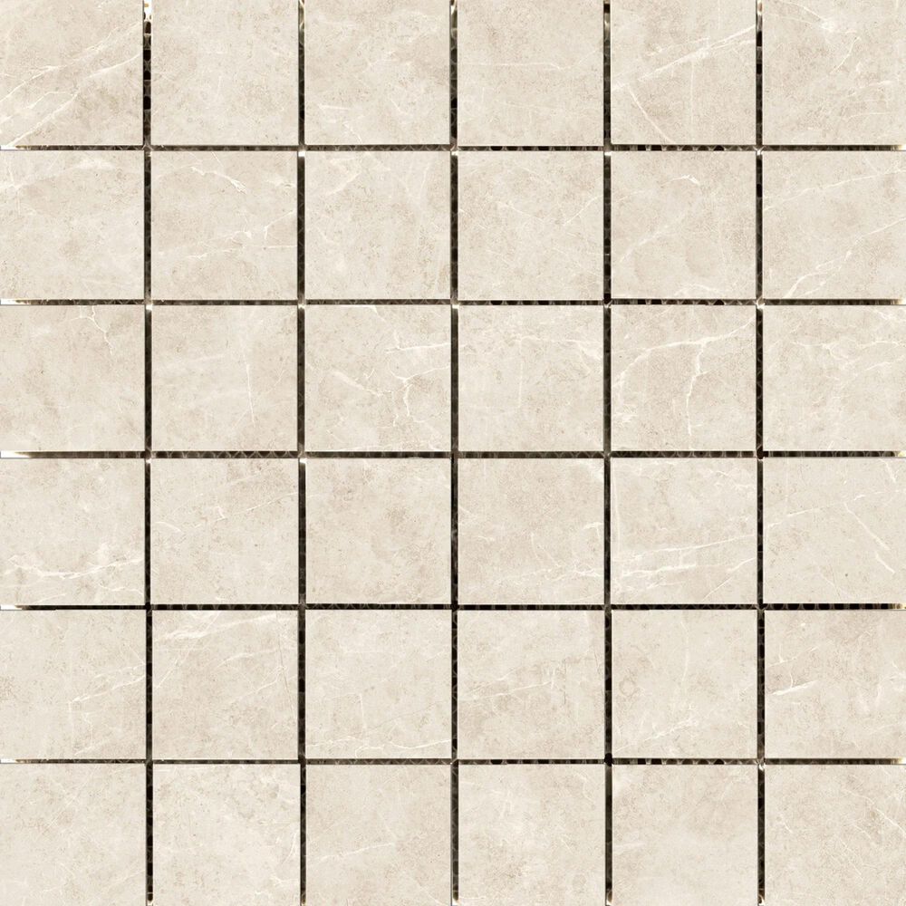 Emser Havana Cream 2" x 2" Square on 12" x 12" Ceramic Mosaic Sheet, , large
