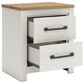 Ashley Linnocreek 2-Drawer Nightstand in White and Warm Brown, , large