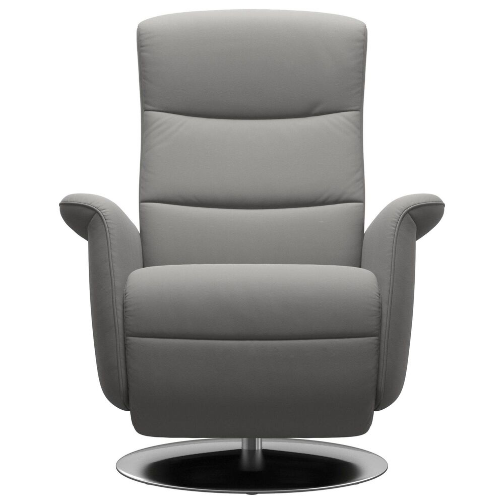Stressless Mike Medium Power Recliner in Paloma Silver Grey, , large