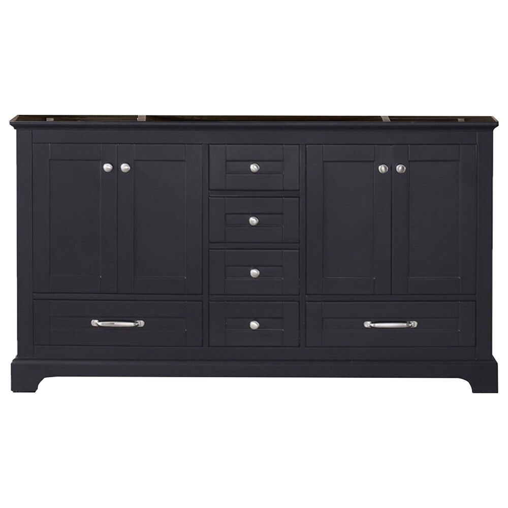 Lexora Home Dukes 60&quot; Double Bathroom Vanity in Espresso with 2 cm White Quartz Top and Rectangular Sinks, , large