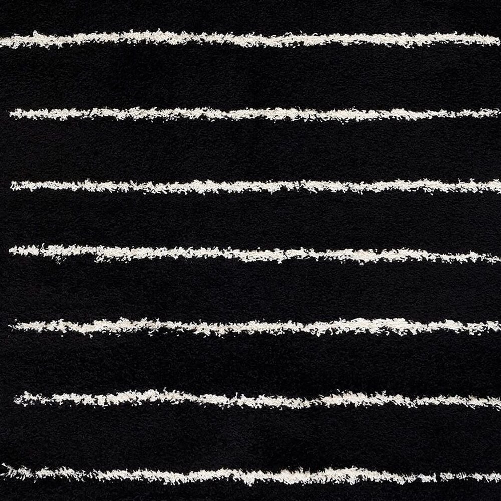 Safavieh Venus Shag VNS604Z 6&#39;7&quot; Round Black and Ivory Area Rug, , large