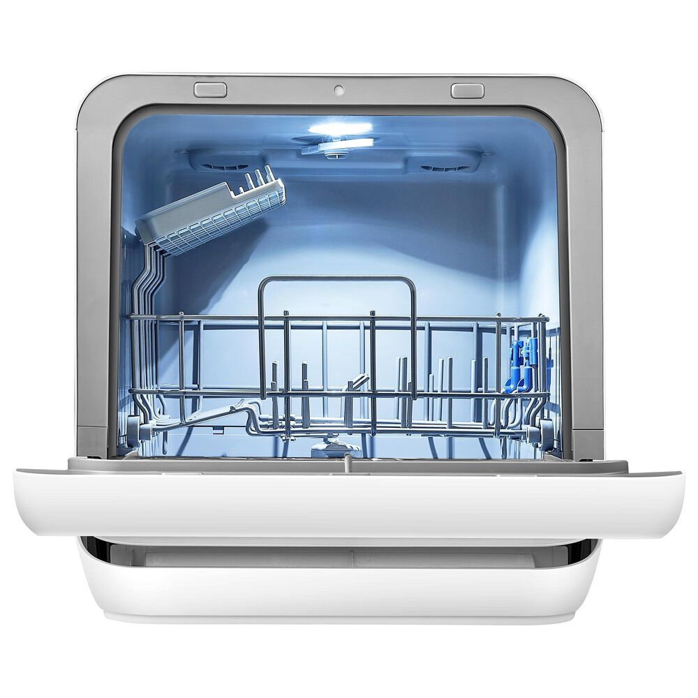 Midea 17" Portable Countertop Dishwasher with 5L Built-in Water Tank in White, , large