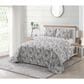 Duke Imports Virah Bella Jacquard 3-Piece King Quilt Set in Charcoal Tropics, , large