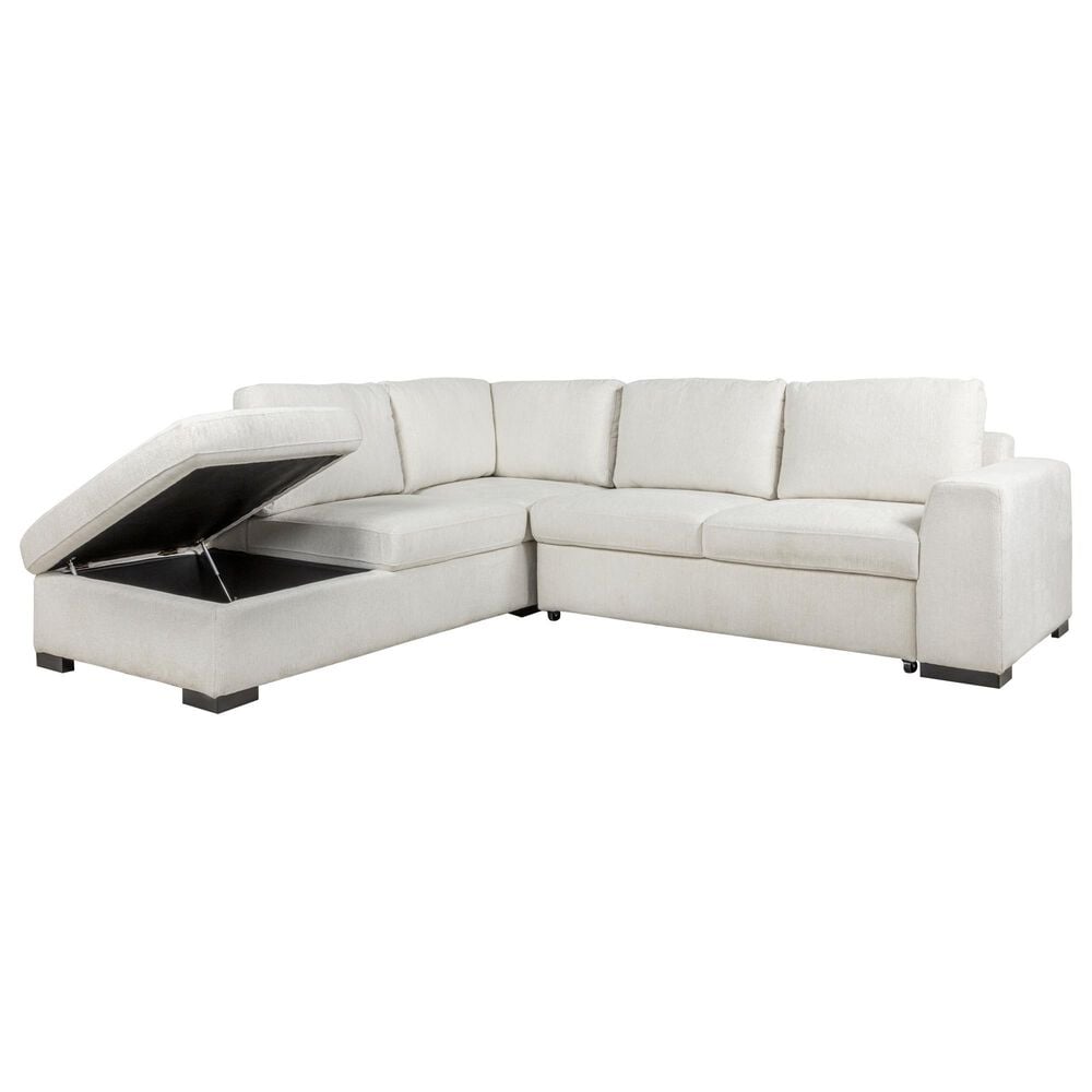 Tuscany Grove Kinsley 2-Piece Left Facing Pull Out Sofa Sectional with Storage Chaise in Cosmo Cotton, , large