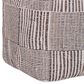 LR Home 18" Square Checkered Pouf in Cream and Black, , large