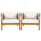 Hearth and Haven Outdoor Club Chair with Diamond Pattern Rope and Light Teak Frame in Cream (Set of 2), , large