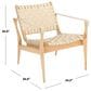 Safavieh Jessica Leather Safari Chair in White, , large