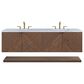 James Martin Vanities Marcello 72" Double Bathroom Vanity in Chestnut with 3 cm Carrara White Marble Top and Rectangular Sinks, , large