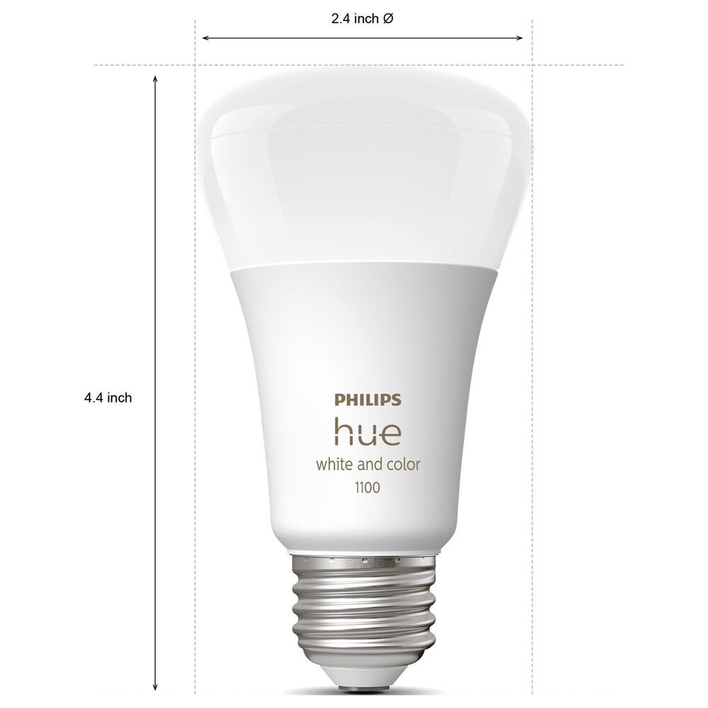 Philips E26 Color Ambiance Smart LED Bulb in White, , large