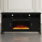 Jofran Urban Icon 60" Electric Fireplace Media Console in Black, , large