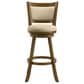 Armen Living Aiden Swivel Bar Height Stool with Light Scone Upholstery in Sepia Brown, , large