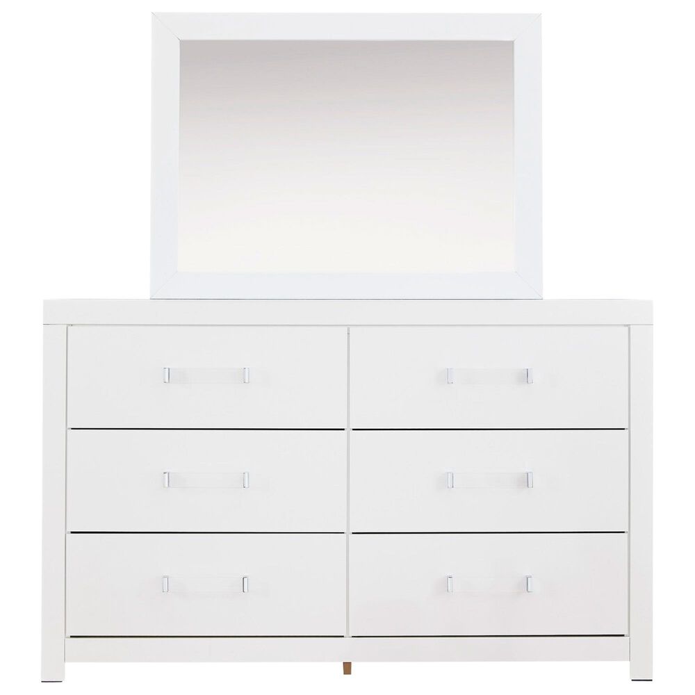 Ashley Maeling 6 DrawerDresser and Mirror in Matte White, , large