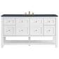 James Martin Vanities Breckenridge 60" Single Bathroom Vanity in Bright White with 3 cm Charcoal Soapstone Quartz Top and Rectangular Sink, , large