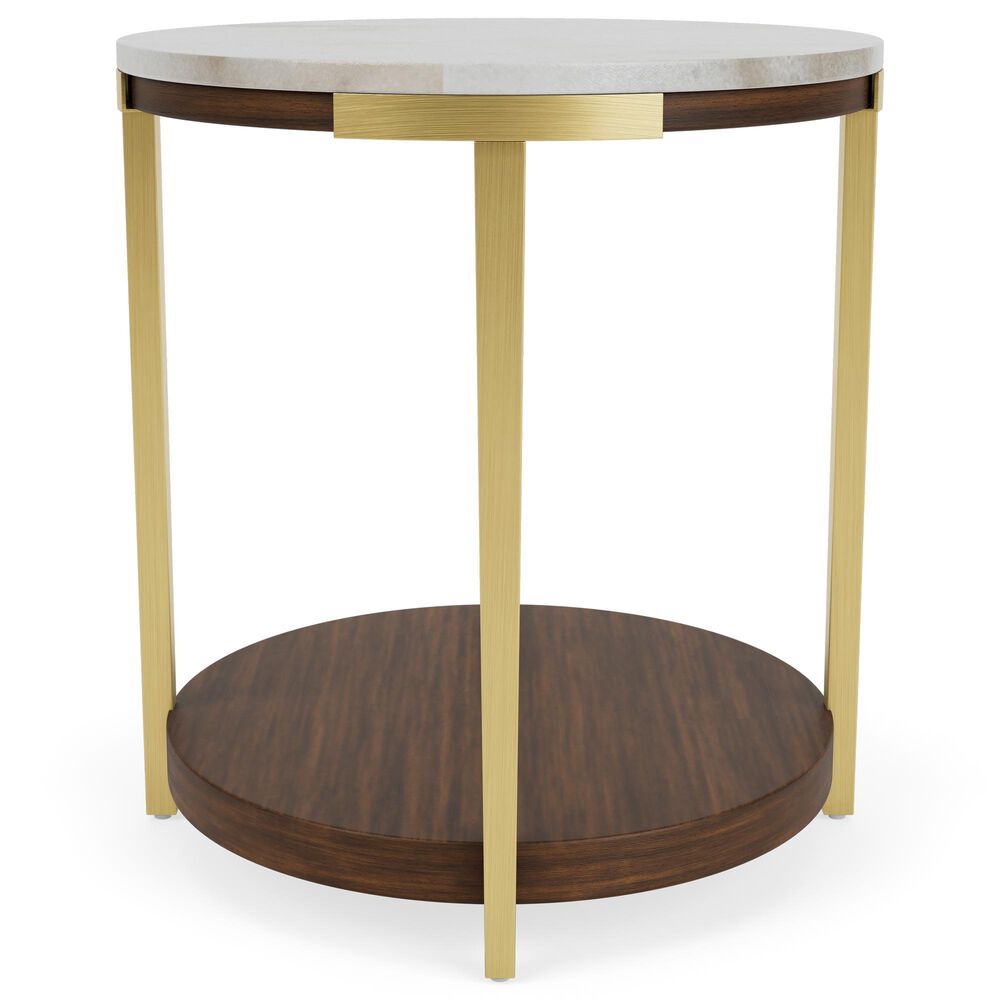 Riverside Furniture Emery Oval End Table in Smoked Cherry and Bronze, , large