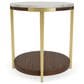 Riverside Furniture Emery Oval End Table in Smoked Cherry and Bronze, , large