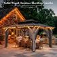 HOMLUX 12" x 16" Patio Hardtop Gazebo with Wood Posts in Light Gray, , large