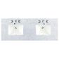 James Martin Vanities Brittany 60" Double Bathroom Vanity in Burnished Mahogany with 3 cm Carrara White Marble Top, , large