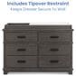Delta Children Asher 6-Drawer Dresser with Changing Top in Rustic Grey, , large