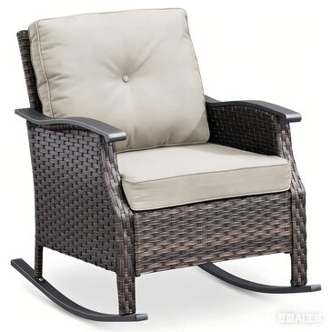 Sunwell Garden Patio Rocking Chair in Beige, , large