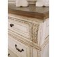 Signature Design by Ashley Realyn 4 Piece King Panel Bed Set in Chipped White and Brown, , large