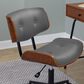 Lumisource Lombardi Desk Chair with Grey Cushion in Walnut and Black, , large