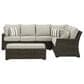 Ashley Brook Ranch 3-Piece Outdoor Sofa Sectional with Bench in Brown, , large