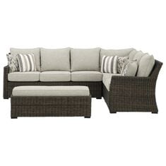 Ashley Brook Ranch 3-Piece Outdoor Sofa Sectional with Bench